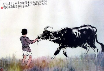Xu Beihong Ju Peon Painting - Xu Beihong corydon on grass old China ink